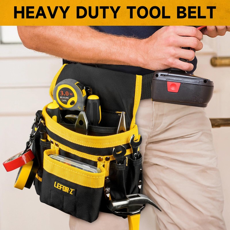 Tool Belt,Magnetic Tool Pouch,14-Pockets Tool Belts for Men,Detachable & Adjustable