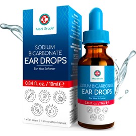 Medi Grade Sodium Bicarbonate Ear Drops – Earwax Remover with Pipette for Easy Ear Cleaning – Gentle Ear Cleaner for Home Use