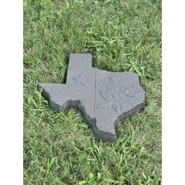 Unbranded Custom Handmade Texas Shape Stepping Stone Charcoal