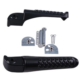 DVPARTS 2PK Foot Pegs Footrest Bracket Set Compatible with CT200U Trail 200 CT200U-EX BT200X CT200U-EXR CT100U Trail 100 212cc 196cc 6.5hp,mini bike foot pedal,Left Right (Black)