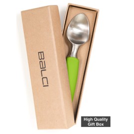 BALCI Ice Cream Scoop - Heavy Duty Stainless Steel Icecream Scooper With Non-Slip Rubber Grip - Professional Metal Ice-Cream Spade - Dishwasher Safe – Green