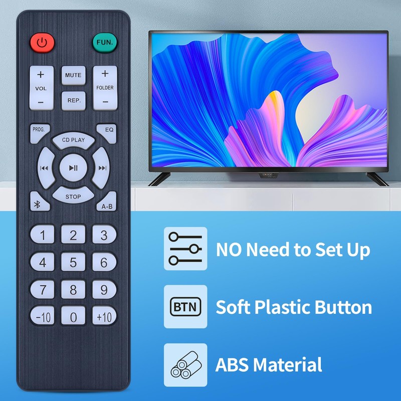 RETROSUN Replacement Remote Control for Greadio CD Player Boombox, for