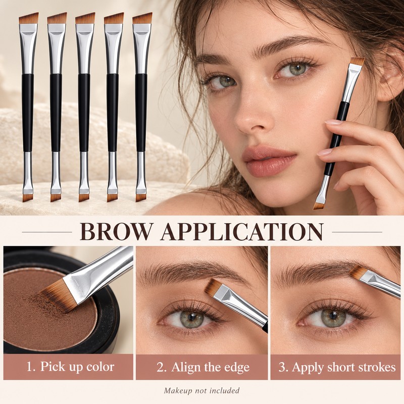 Professional Eyebrow Brush Eyeliner Angled Flat Head Blade Eye Liner