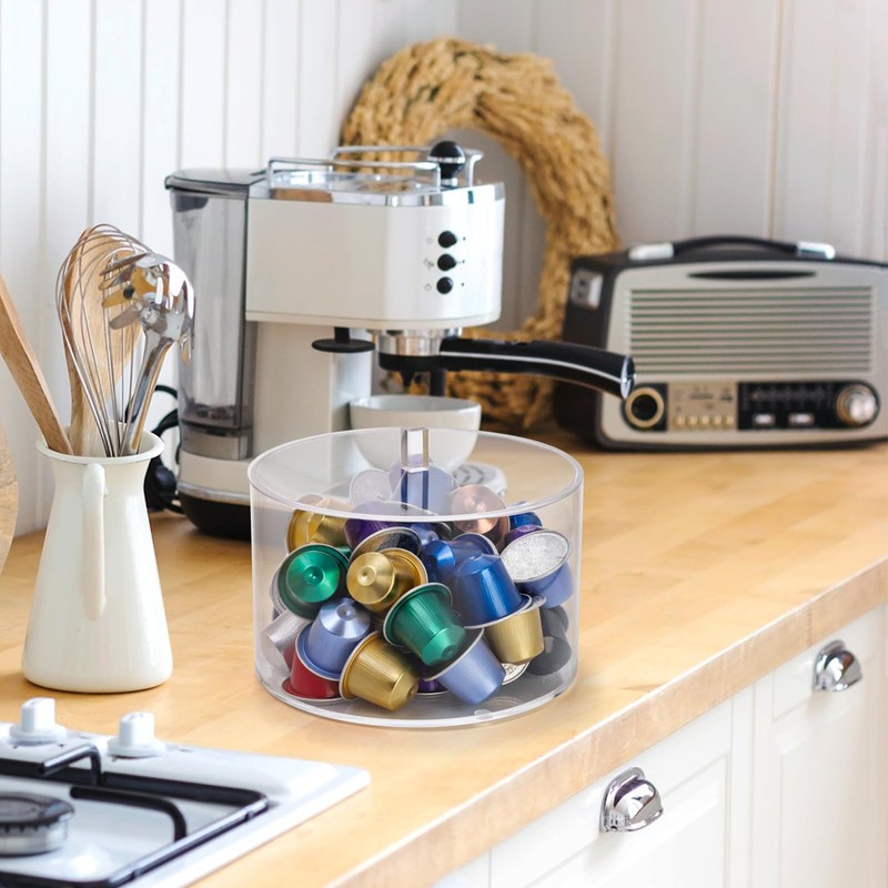 Peohud Coffee Filter Holder, Acrylic Coffee Pod Holder with Lid,