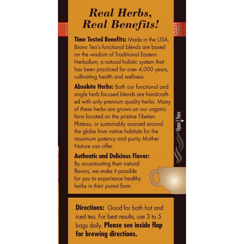 Bravo Tea Maitake Mushroom Herbal Tea, Caffeine Free 20 Tea