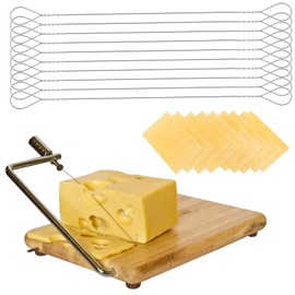 KALIONE 10 Packs Cheese Slicer Wire, Cheese Wire Replacement Kit, Butter Cutter Wire, Stainless Steel Cheese Cutter Wire, Wire Cheese Cutter for Slicing Cheeses Butter, 5.7-Inch