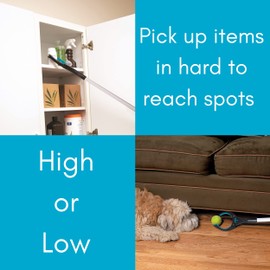 BIRDROCK HOME Reacher Grabber Pick Up Tool with Magnets - 2 Pack - Lightweight Aluminum 32 in Extra Long Reaching Aid - Rotating Head - Rubber Grip - Blue