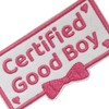 Tavashome Funny Certified Good Boy Dog Harness Patch with Bow