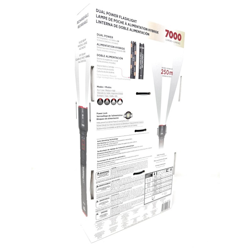 Infinity X1 7000L Dual Power Rechargeable Flashlight 7000 Lumen CREE