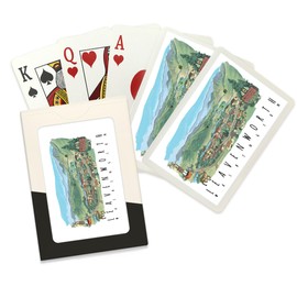Leavenworth, Washington, Line Drawing (52 Playing Cards, Poker Size Card Deck with Jokers)