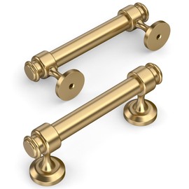 Amerdeco 10 Pack Champagne Bronze Cabinet Pulls 3 Inch Hole Centers Cabinet Handles for Kitchen Cabinet Hardware,Cabinet Handles for Bathroom Drawer Handles IH0007