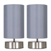 Pair of - Modern Brushed Chrome Touch Dimmer Bedside Table