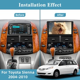 [2+64G] NHOPEEW for 2004-2010 Toyota Sienna Radio with Wireless Carplay and Android Auto - 9 Inch Touch Screen Android Car Stereo - GPS/WiFi/SWC/Multiple UI/Bluetooth + AHD Backup Camera