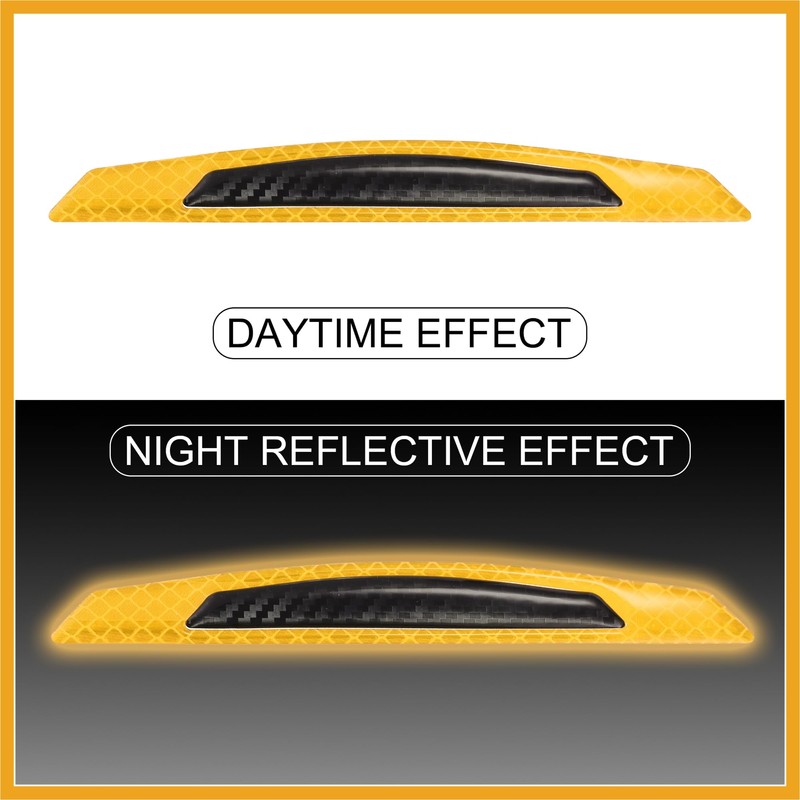 Partuto 4pcs 3D Reflective Stripe Stickers High Intensity Yellow Replacement