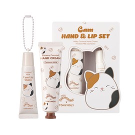 TONYMOLY TONYMOLY x Squishmallow Easter Basket Stuffer Cam the Cat 2PC Hand Cream & Lip Gloss Set, Coconut Milk Hand Cream, Frosted Milk Lip Gloss