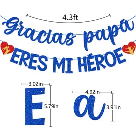 Father's Day Banner, Spanish Father's Day Decorations, Gracias Papa Eres Mi Heroe, Best Dad Ever Decor, Feliz Día Del Padre Decor, Pre-strung