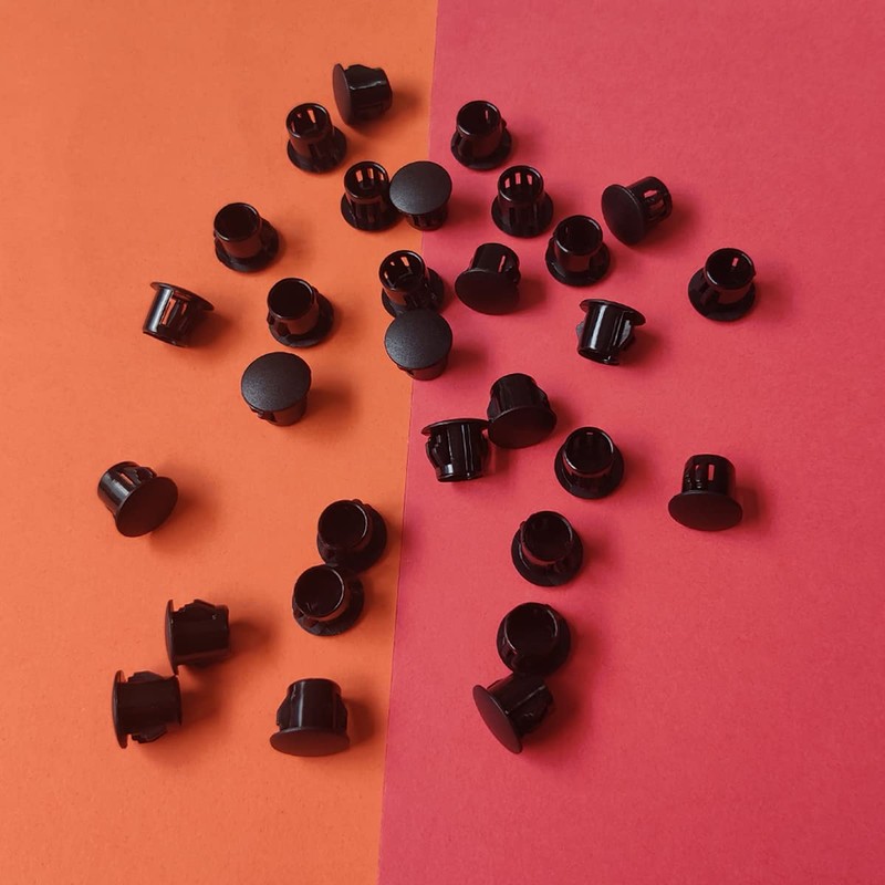 30 Pcs Black Hole Plugs 10mm (3/8") for Cabinet and