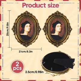 BOHUIZ 2Pcs Vintage Picture Frame, 5 x 7 Inch Oval Elegant Photo Frames with Glass Front Bronze Gold Antique Picture Frame for Tabletop and Wall Mount, Art Deco, Home Decoration, Displays