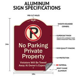 SignMission Designer Series Sign - Sign with Letter L | Red & White 18" X 24" Heavy-Gauge Aluminum Architectural Sign | Protect Your Business & Municipality | Made in The USA