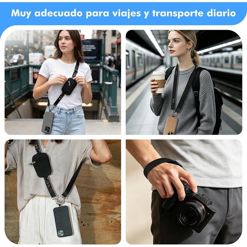 Correa para Celular con Cartera Desmontable Desmontable: Cordón Ajustable para