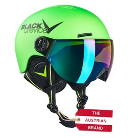 Black Crevice Leogang Children's Visor Helmet, Neon Green, 48-52 cm