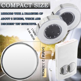 JONMON Suction Cup Blind Spot Mirrors, 2 Inch Small Round HD Glass 360 Degree Wide Angle Convex Rear View Exterior Side Blindspot Mirrors Universal for Car SUV and Trucks, Pack of 2