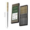A · HOUSEWARE 5 Pairs Gold Dragon Chopsticks Set Stainless