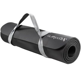 Glamexx24 Gymnastics Mat, Fitness Mat, Premium Yoga Mat, Non-Slip and Thick Extra Sizes, Includes Carry Strap, Exercise Poster, Skin-Friendly and Phthalate-Free, Ideal for Pilates, Gymnastics and Yoga