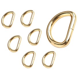 KAPSING Pack of 7 Metal Ring Gold D Rings Swivel Carabiner Ring D Rings 20 mm Key Clasps Belt Buckle Sewing Shoulder Strap Replacement Parts for Handbag Backpack Straps, gold