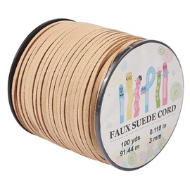 Cheriswelry 98 Meters Faux Suede Cord 3mm Flat Lace Faux Leather Craft Jewellery Bracelets PeachPuff