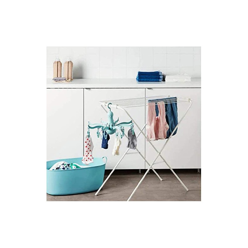 GoFire 2 x Hanging dryer 16 clothes pegs, Turquoise/Pale Blue