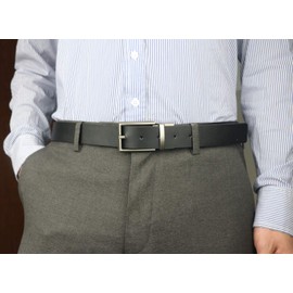maikun Mens Reversible Leather Belt, Dress Casual Belts for Men, One Belt Reverse For 2 Sides, Black,45''Long, Fit for waist size 35-38''