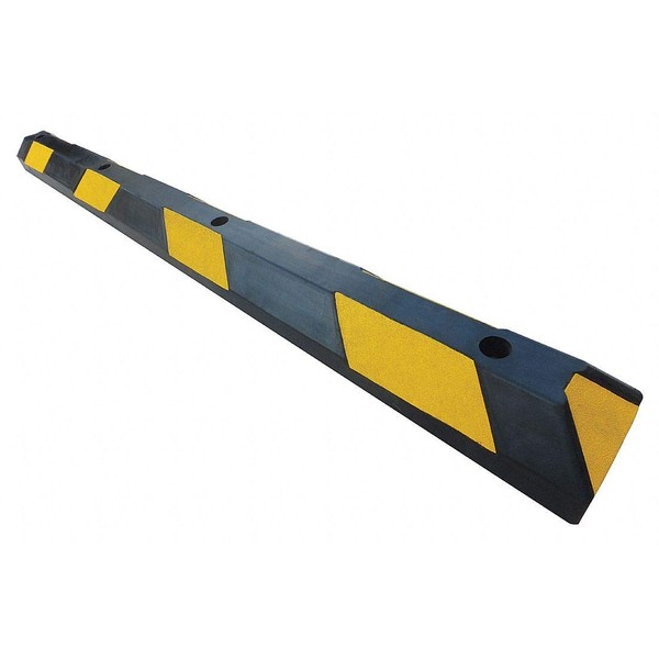 Parking Curb, 6in.W, 4in.H, 48in.L, Rubber