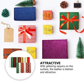 Healifty 15Pcs Faux Leather Glitter Sheets : Shiny Faux Leather Sheets PU Faux Leather Fabric Sheet for DIY Crafts Wedding Sewing Earrings Bows Jewelry Making