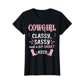 Funny Cowgirl Graphic Women Girls Cowgirl Western Rodeo T-Shirt