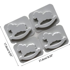 Moldes flexibles de silicona caballo balancín – Set de 4 piezas para hornear