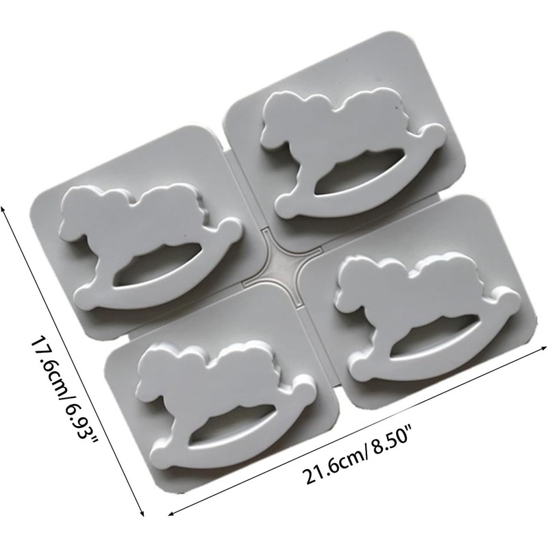 Moldes flexibles de silicona caballo balancín – Set de 4