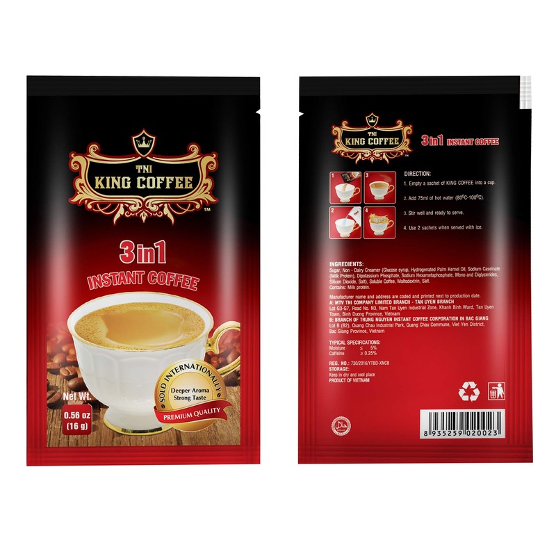 King Coffee 3in1 instant coffee Non-dairy creamer Sugar Coffee- 20