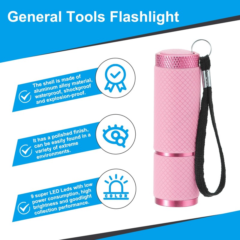 PATIKIL 9 LED Glow in Dark Flashlights, Mini Aluminum Flashlight