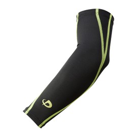 Phiten X30 Sports Sleeve for Arms, 2 Pieces, Black x Green Yellow, L Size