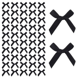 200Stück Mini Schleifen zum Basteln,Schwarze Schleife,Hohe Qualität DIY Schleifen,Kleine Schleifen zum Nähen von Geschenkverpackungen,für Leckerli-Tüten,Süßigkeiten,Puppen,Geschenkverpackungen