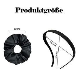 3 Stück Haargummi Schwarz, Scrunchies Haargummi Haarreifen Damen Haargummis Schwarz für Party DIY-Haarschmuck