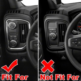 ruihe Carbon Fiber Color Dashboard Vent Trim Fit for Chevy Silverado 1500/2500/3500& GMC Sierra 1500/2500/3500 Plastic Cover