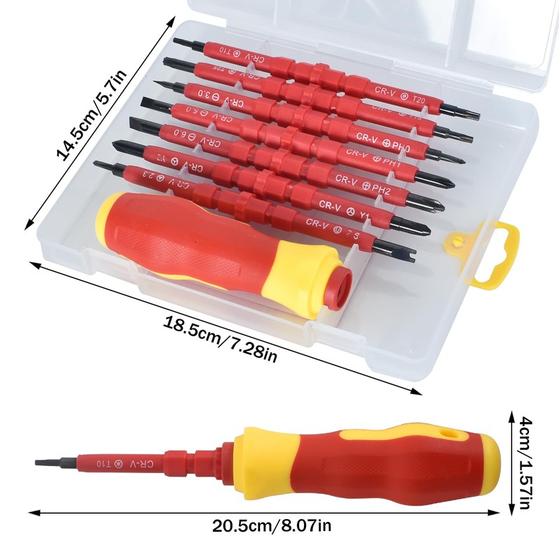 Insulated Screwdriver Set, 7 Pieces, Electrician Screwdriver Set, Screwdriver Set