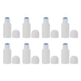 Lurrose Botellas pequeñas para líquidos, 8 botellas vacías de 50 ml de linimento líquido, dispensador de cabezal de esponja recargable para el cuidado de la piel, cosméticos de viaje, loción aplicadora, Color Variado, 9.6x3.7cm, Moda