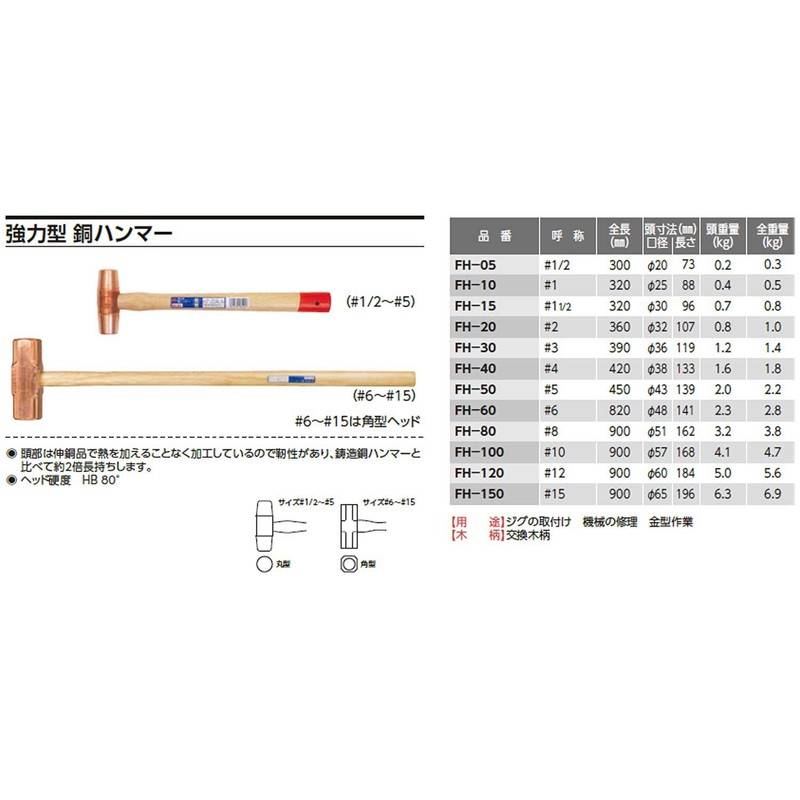 Oh Strong type copper hammer FH – 10 