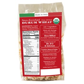 Papa Vince Organic Non Enriched Pasta - good whole wheat busiate pasta, made in Italy from ancient grains cultivated in Sicily, Italy. Slow Dried. Bronze Die Cut. Delightful Al dente texture. No funny taste