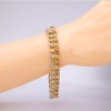 Link Three-Tone Double Link Gold Plated Bracelets.