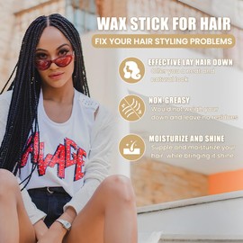 BRIMFULITE Hair Stick Wax for Flyaways, Non-Greasy Slick Stick for Hair Control Frizz & No Residues Hair Smoothing Stick for Women Men Kids 75g