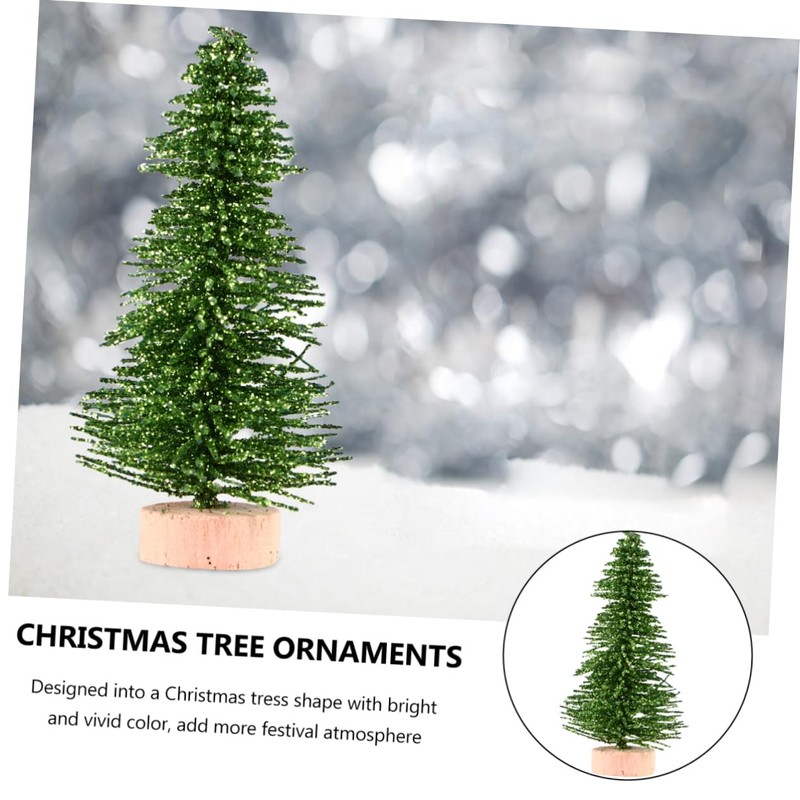 Ipetboom 12 Pieces Miniature Emulation Pine Trees with Base for